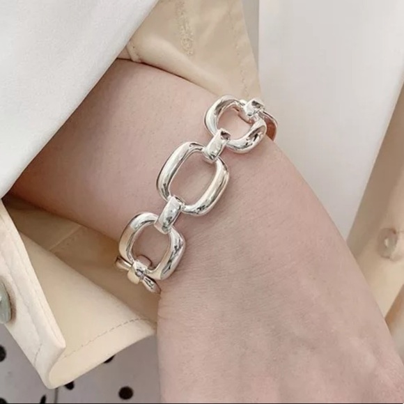 NEW Chunky 925 Sterling Silver Chain Link Bracelet - Picture 6 of 10